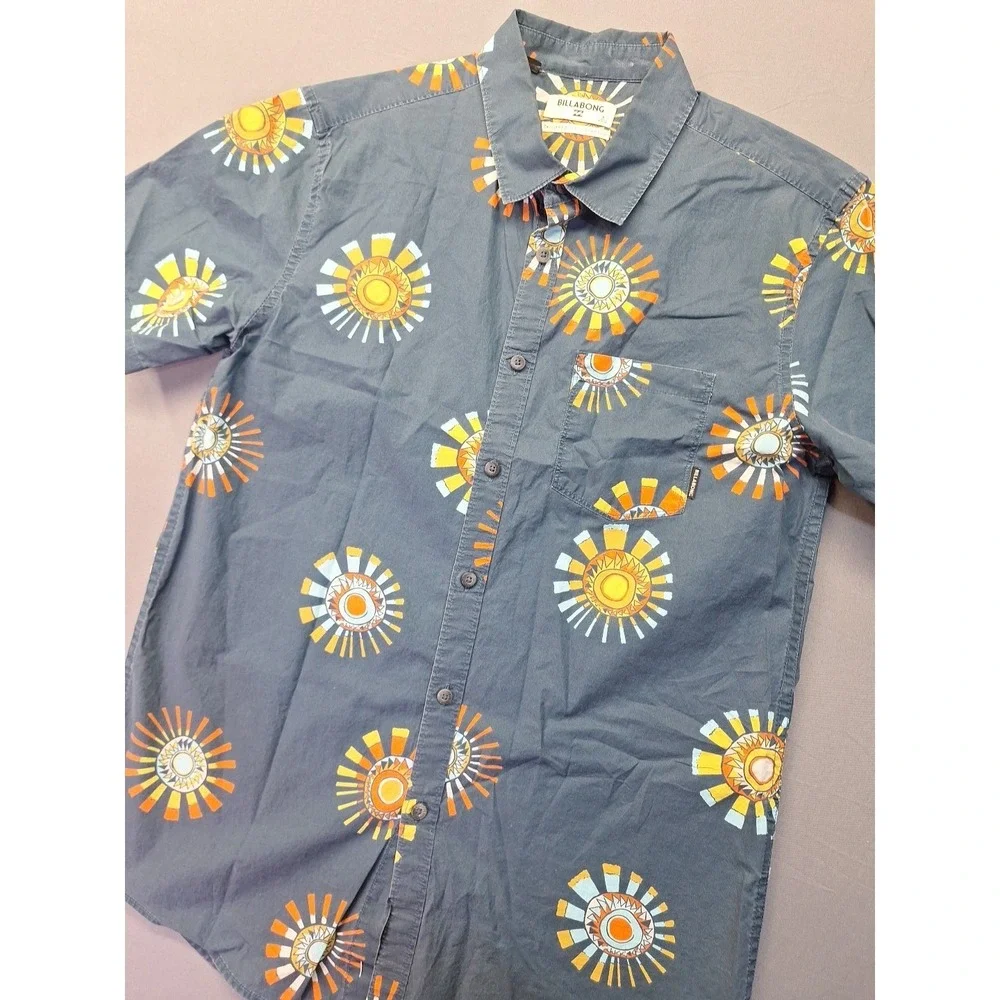 Billabong Tailored Fit Stretch Small Petite Aztec Sun Blue Beach Vacation Preppy